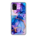 Дизайнерский силиконовый чехол для Samsung Galaxy A31 синий мрамор