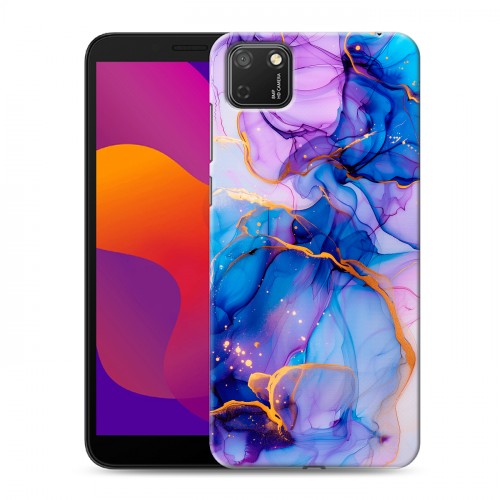 Дизайнерский силиконовый чехол для Huawei Honor 9S синий мрамор