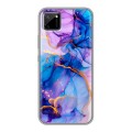 Дизайнерский силиконовый чехол для Realme C11 синий мрамор