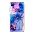 Дизайнерский силиконовый чехол для Vivo Y91C синий мрамор