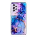Дизайнерский силиконовый чехол для Samsung Galaxy A52 синий мрамор