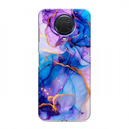 Дизайнерский силиконовый чехол для Nokia G20 синий мрамор