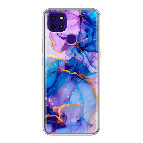 Дизайнерский силиконовый чехол для Lenovo K12 Pro синий мрамор