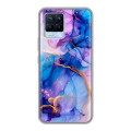 Дизайнерский силиконовый чехол для Realme 8 синий мрамор