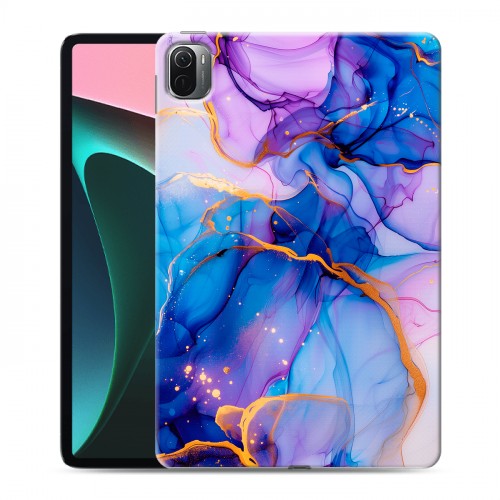 Дизайнерский силиконовый чехол для Xiaomi Pad 5 синий мрамор