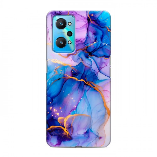 Дизайнерский силиконовый чехол для Realme GT Neo 2 синий мрамор