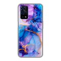 Дизайнерский силиконовый с усиленными углами чехол для OPPO A55 синий мрамор