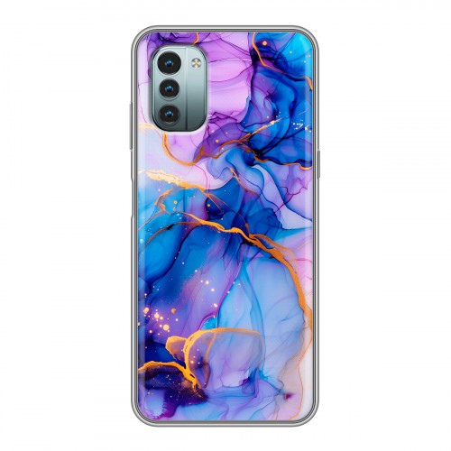 Дизайнерский силиконовый чехол для Nokia G11 синий мрамор