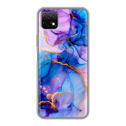 Дизайнерский силиконовый чехол для Wiko T3 синий мрамор