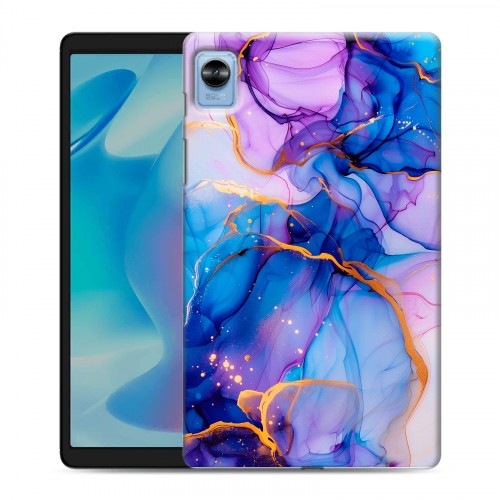 Дизайнерский силиконовый чехол для Realme Pad Mini синий мрамор