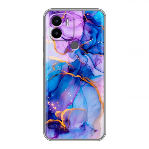 Дизайнерский силиконовый чехол для Xiaomi Redmi A1 Plus синий мрамор