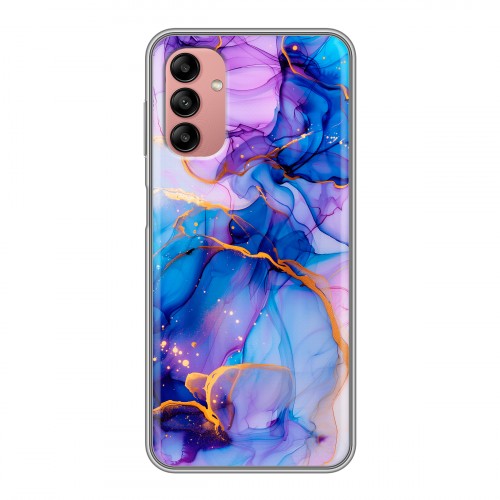 Дизайнерский силиконовый чехол для Samsung Galaxy A04s синий мрамор