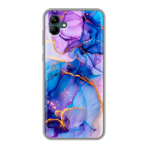Дизайнерский силиконовый чехол для Samsung Galaxy A04 синий мрамор