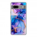 Дизайнерский силиконовый чехол для Google Pixel 7A синий мрамор