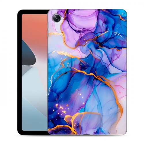 Дизайнерский силиконовый чехол для OPPO Pad Air синий мрамор