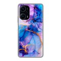 Дизайнерский силиконовый чехол для XIaomi Poco F5 синий мрамор