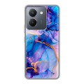 Дизайнерский силиконовый чехол для Vivo Y36 синий мрамор