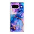 Дизайнерский силиконовый чехол для Google Pixel 8 синий мрамор