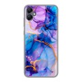 Дизайнерский силиконовый чехол для Samsung Galaxy A05 синий мрамор