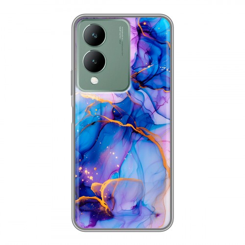 Дизайнерский силиконовый чехол для Vivo Y17s синий мрамор