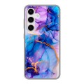 Дизайнерский силиконовый чехол для Samsung Galaxy S24 синий мрамор