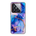 Дизайнерский силиконовый чехол для Xiaomi 14 Pro синий мрамор