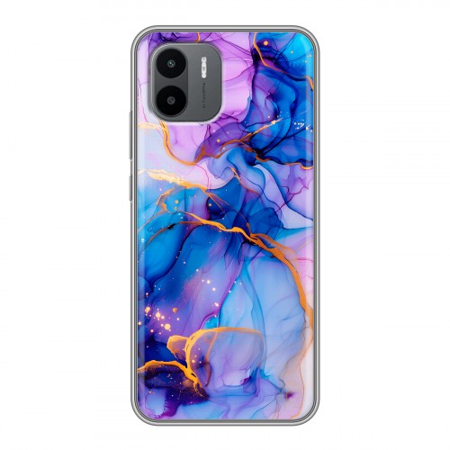 Дизайнерский силиконовый чехол для Xiaomi Redmi A2 синий мрамор