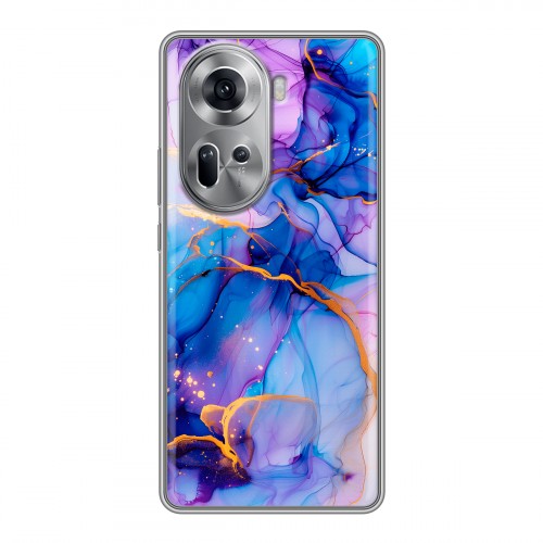 Дизайнерский силиконовый чехол для OPPO Reno 11 синий мрамор