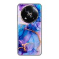 Дизайнерский силиконовый чехол для Itel RS4 синий мрамор