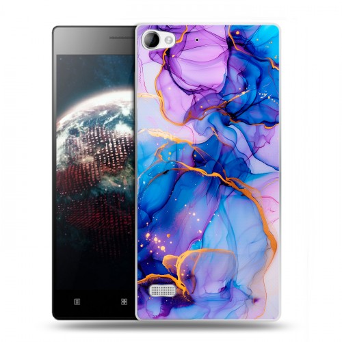 Дизайнерский пластиковый чехол для Lenovo Vibe X2 синий мрамор
