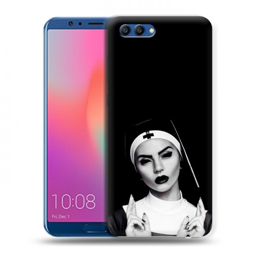 Полупрозрачный дизайнерский пластиковый чехол для Huawei Honor View 10 монашка