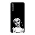 Полупрозрачный дизайнерский силиконовый чехол для Huawei Y8p монашка