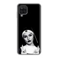 Полупрозрачный дизайнерский силиконовый с усиленными углами чехол для Samsung Galaxy A12 монашка
