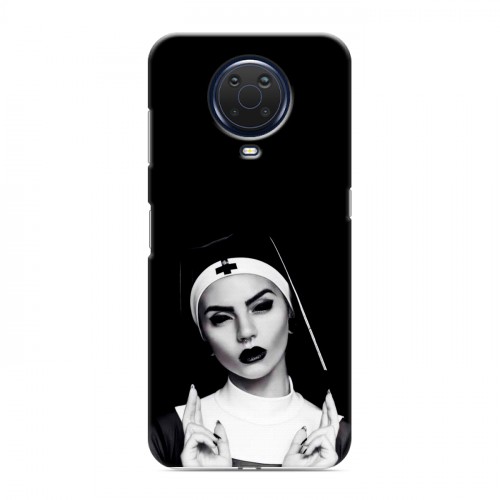 Полупрозрачный дизайнерский силиконовый чехол для Nokia G20 монашка