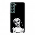 Полупрозрачный дизайнерский силиконовый чехол для Samsung Galaxy S22 монашка