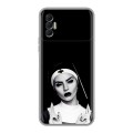 Полупрозрачный дизайнерский силиконовый чехол для Tecno Spark 8P монашка