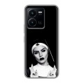 Полупрозрачный дизайнерский силиконовый чехол для Vivo Y35 монашка