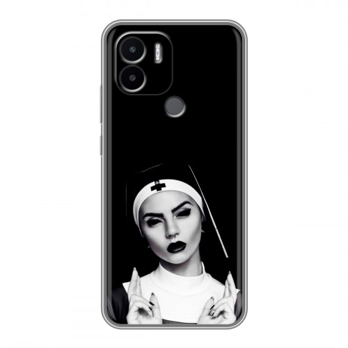 Полупрозрачный дизайнерский силиконовый чехол для Xiaomi Redmi A1 Plus монашка