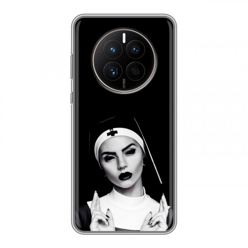 Полупрозрачный дизайнерский силиконовый с усиленными углами чехол для Huawei Mate 50 монашка