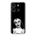 Полупрозрачный дизайнерский силиконовый чехол для Infinix Smart 7 монашка