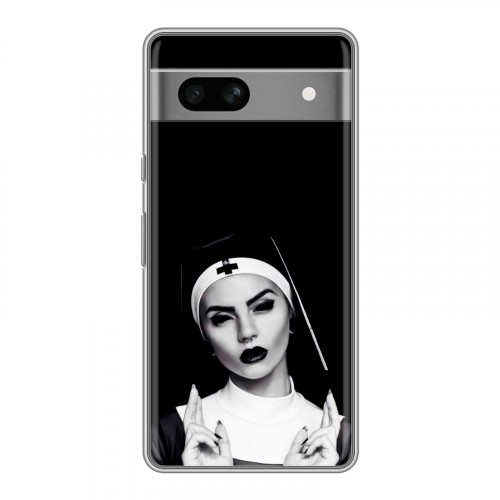 Полупрозрачный дизайнерский пластиковый чехол для Google Pixel 7A монашка