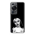 Полупрозрачный дизайнерский пластиковый чехол для Huawei P60 монашка