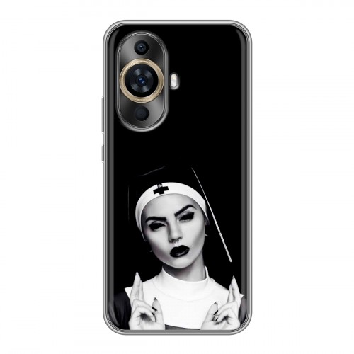 Полупрозрачный дизайнерский силиконовый чехол для Huawei Nova 11 монашка