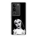 Полупрозрачный дизайнерский силиконовый чехол для Vivo S17 монашка