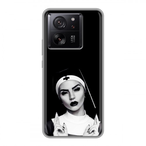 Полупрозрачный дизайнерский пластиковый чехол для Xiaomi 13T монашка
