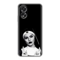 Полупрозрачный дизайнерский пластиковый чехол для OPPO A38 4G монашка