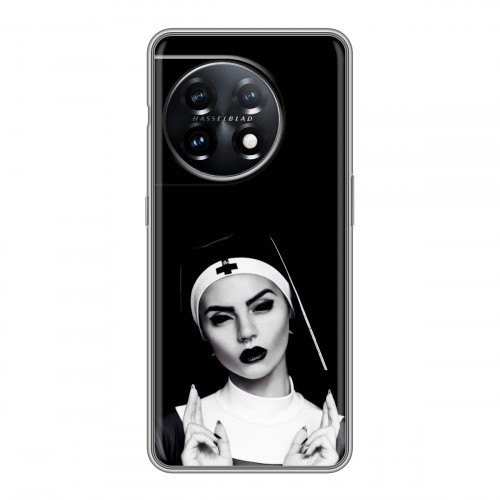 Полупрозрачный дизайнерский силиконовый чехол для OnePlus 11 монашка