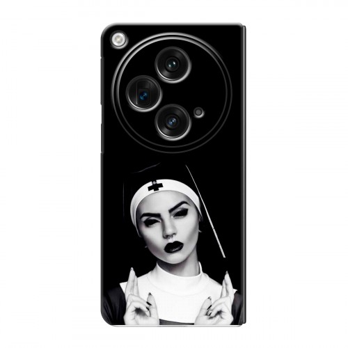 Полупрозрачный дизайнерский пластиковый чехол для OPPO Find N3 монашка