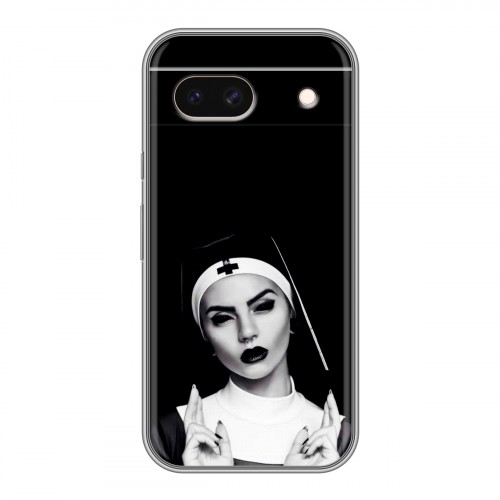 Полупрозрачный дизайнерский пластиковый чехол для Google Pixel 8a монашка