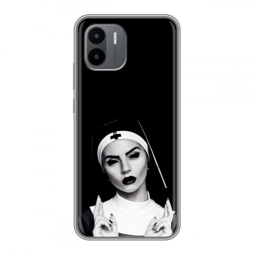 Полупрозрачный дизайнерский силиконовый чехол для Xiaomi Redmi A2 монашка